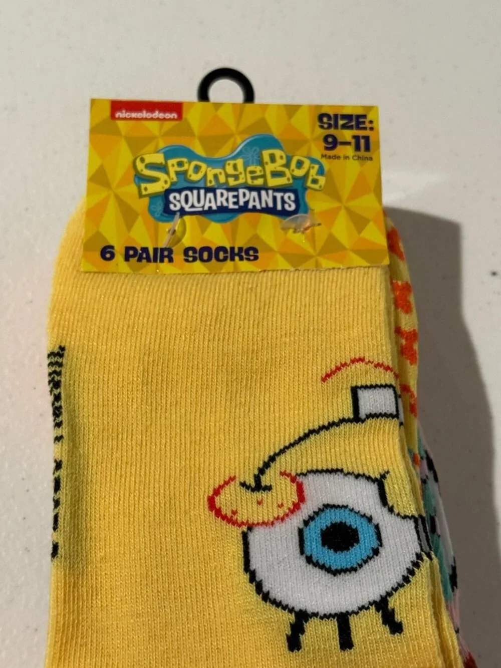 SpongeBob SquarePants 6 Pair Ankle Socks Womens Shoe Size 9-11 NWT